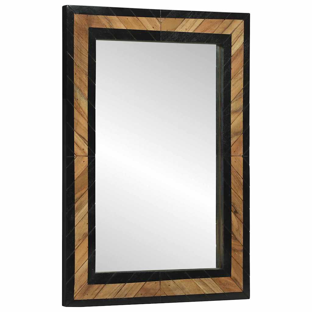 Spiegel Schwarz und Braun 70 x 2 x 70 cm Massivholz Akazie