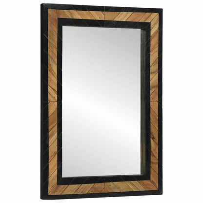 Spiegel Schwarz und Braun 70 x 2 x 70 cm Massivholz Akazie
