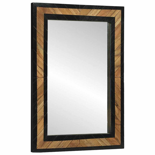 Spiegel Schwarz und Braun 70 x 2 x 70 cm Massivholz Akazie