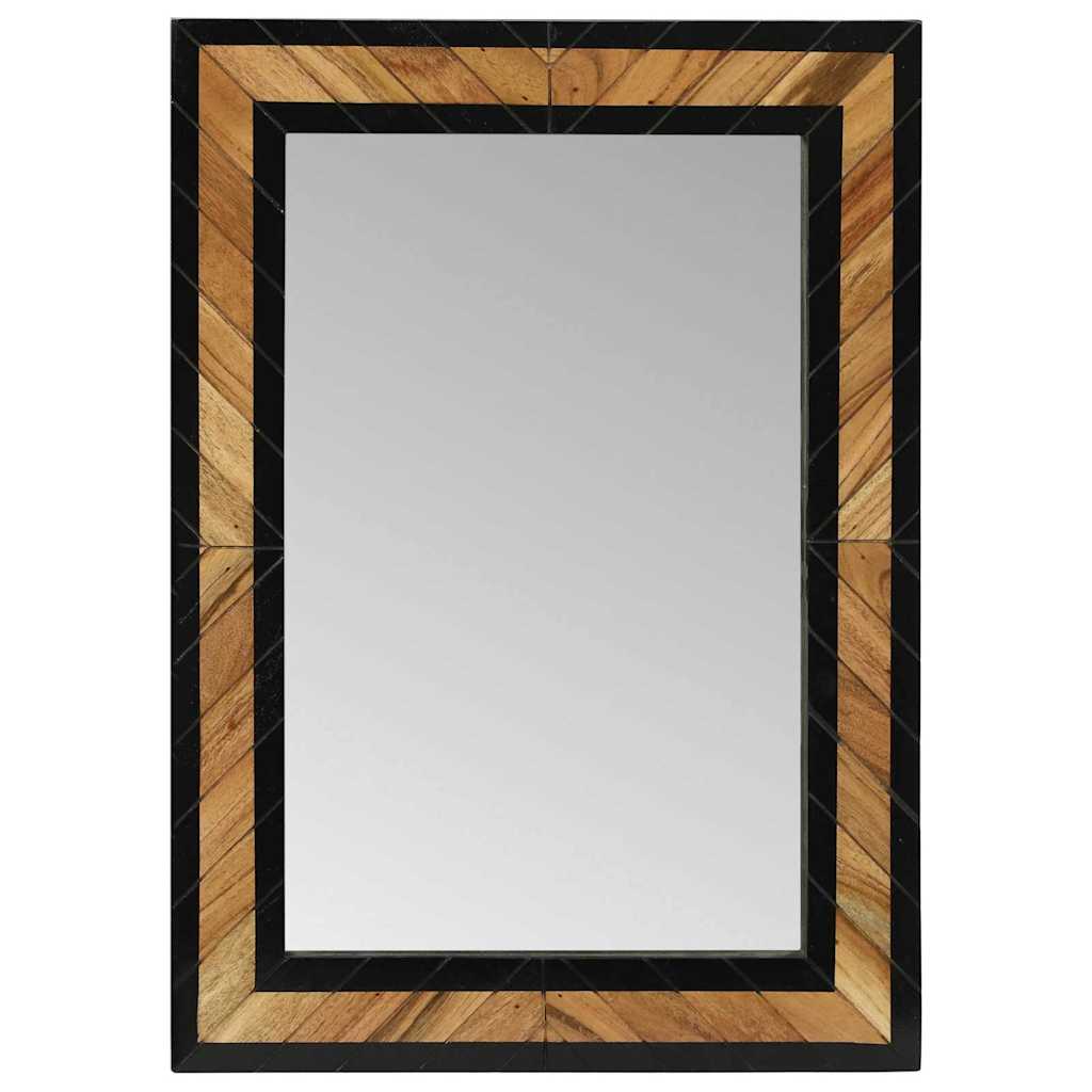 Spiegel Schwarz und Braun 70 x 2 x 70 cm Massivholz Akazie