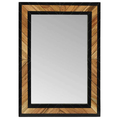Spiegel Schwarz und Braun 70 x 2 x 70 cm Massivholz Akazie