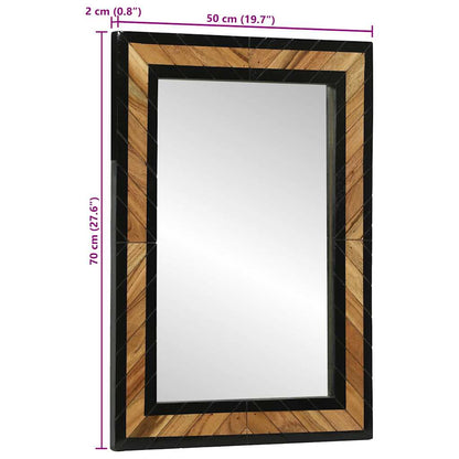 Spiegel Schwarz und Braun 70 x 2 x 70 cm Massivholz Akazie