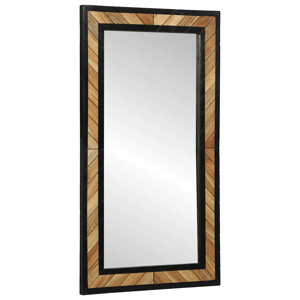 Spiegel Schwarz und Braun 90 x 2 x 50 cm Massivholz Akazie