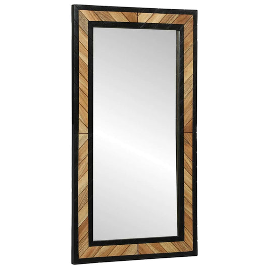 Spiegel Schwarz und Braun 90 x 2 x 50 cm Massivholz Akazie