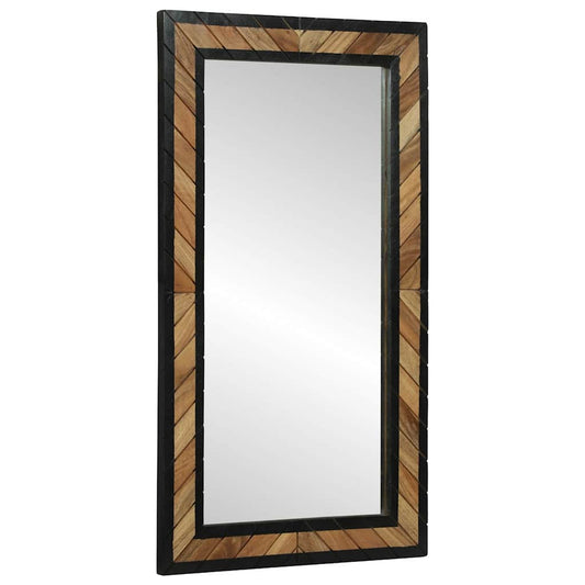 Spiegel Schwarz und Braun 90 x 2 x 50 cm Massivholz Akazie