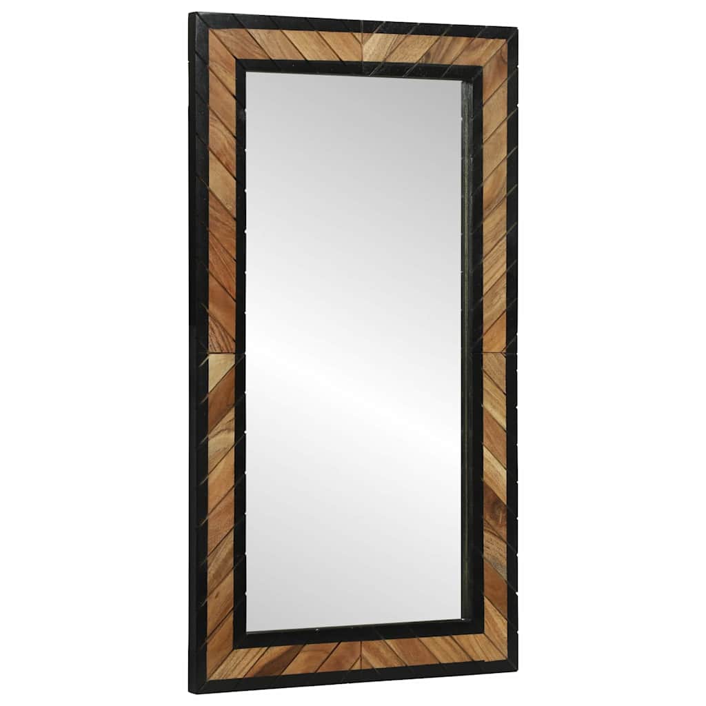 Spiegel Schwarz und Braun 90 x 2 x 50 cm Massivholz Akazie