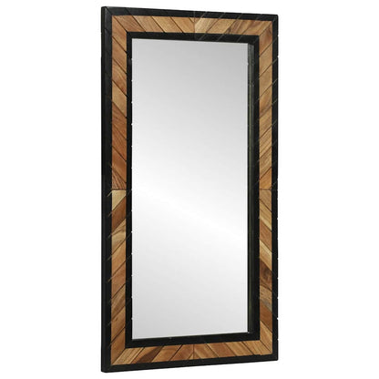 Spiegel Schwarz und Braun 90 x 2 x 50 cm Massivholz Akazie