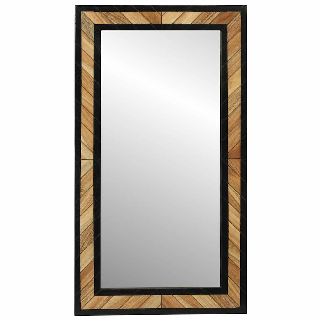 Spiegel Schwarz und Braun 90 x 2 x 50 cm Massivholz Akazie