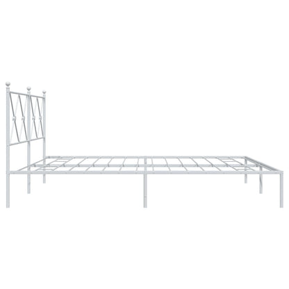 Bettgestell mit Kopfteil Metall Weiß 180x200 cm