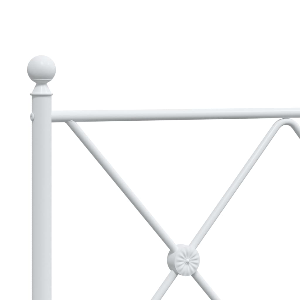 Sengeramme med hoved og fodplade metal hvid 180x200 cm