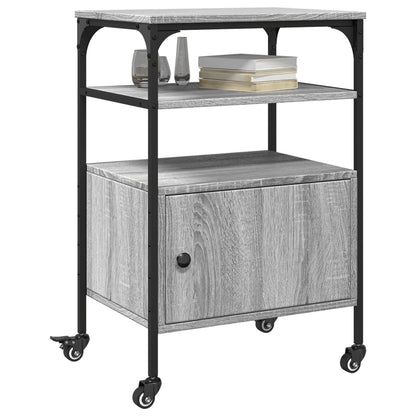 Druckerständer 3 Ablagen Grau Sonoma 50x40x76 cm Holzwerkstoff