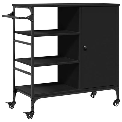 Küchenwagen Schwarz 87,5x38,5x84,5 cm Holzwerkstoff