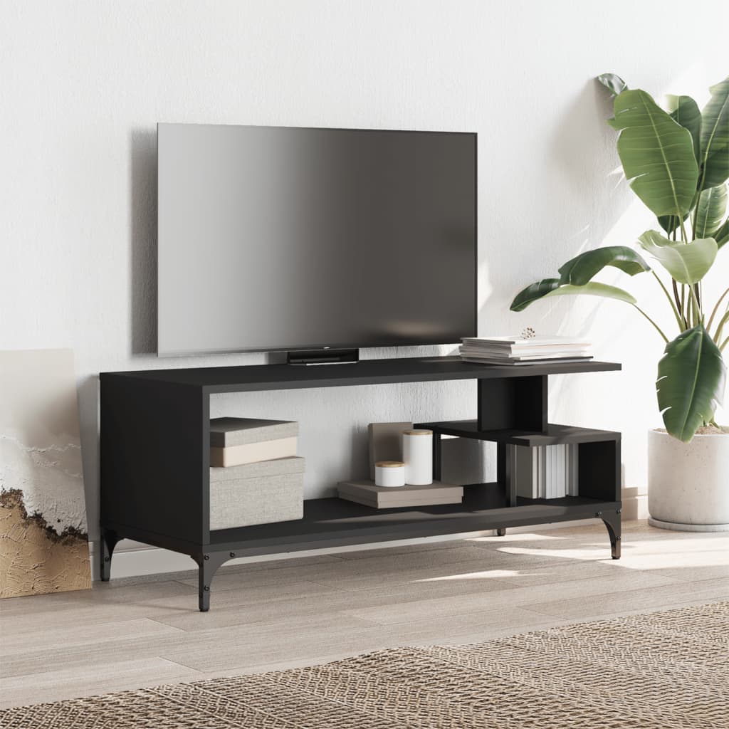 TV-skab Sort 102x40x41 cm Træmateriale og Stål