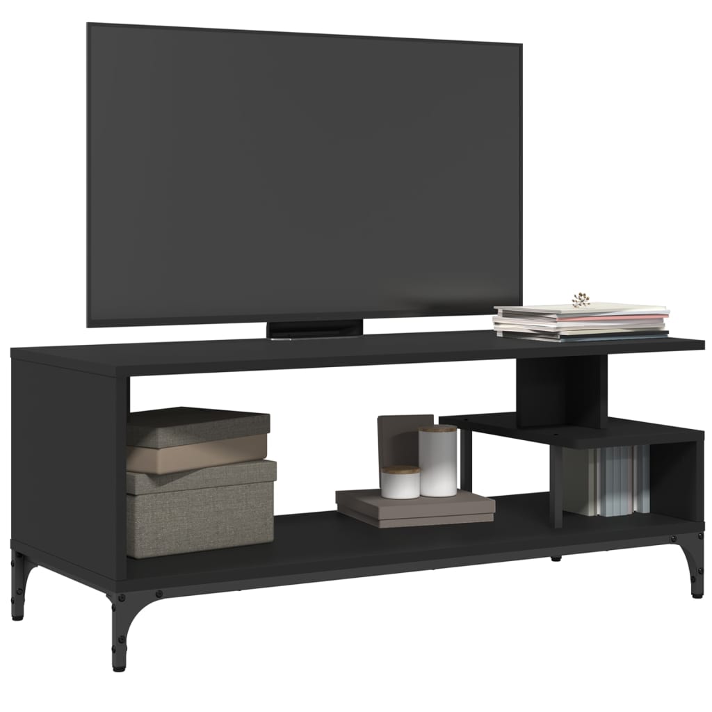 TV-skab Sort 102x40x41 cm Træmateriale og Stål