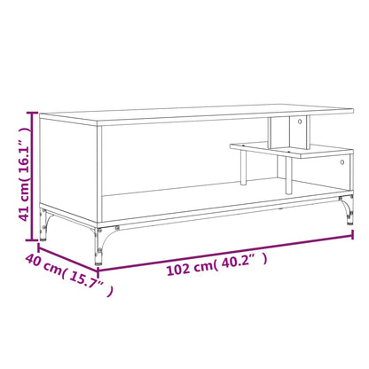 TV-skab Sort 102x40x41 cm Træmateriale og Stål