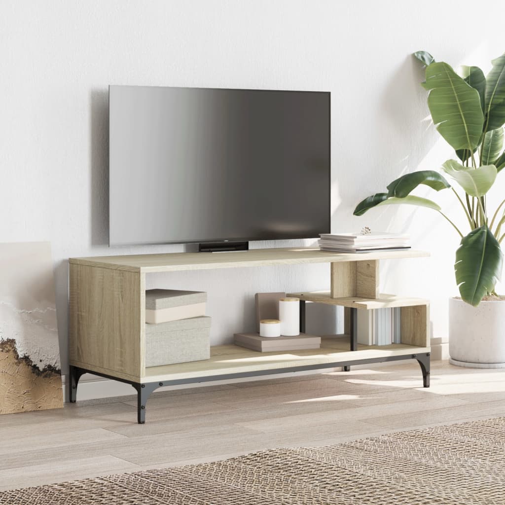 Tv-møbel Sonoma eg 102x40x41 cm træmateriale og stål