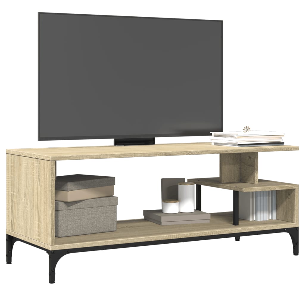 Tv-møbel Sonoma eg 102x40x41 cm træmateriale og stål