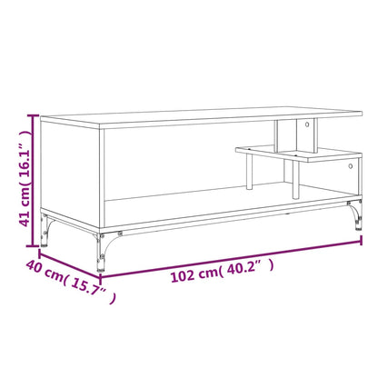 TV-Schrank Braun Eichen-Optik 102x40x41 cm Holzwerkstoff Stahl