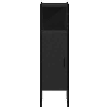 Badschrank Schwarz 33x33x120,5 cm Holzwerkstoff