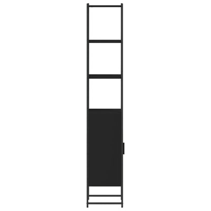 Badschrank Schwarz 33x33x185,5 cm Holzwerkstoff