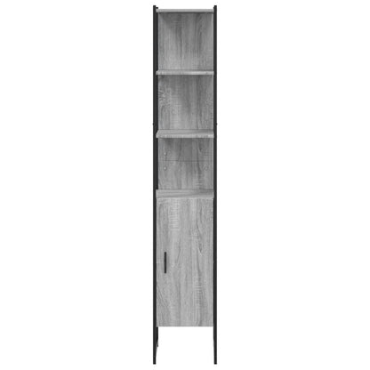 Badschrank Grau Sonoma 33x33x185,5 cm Holzwerkstoff