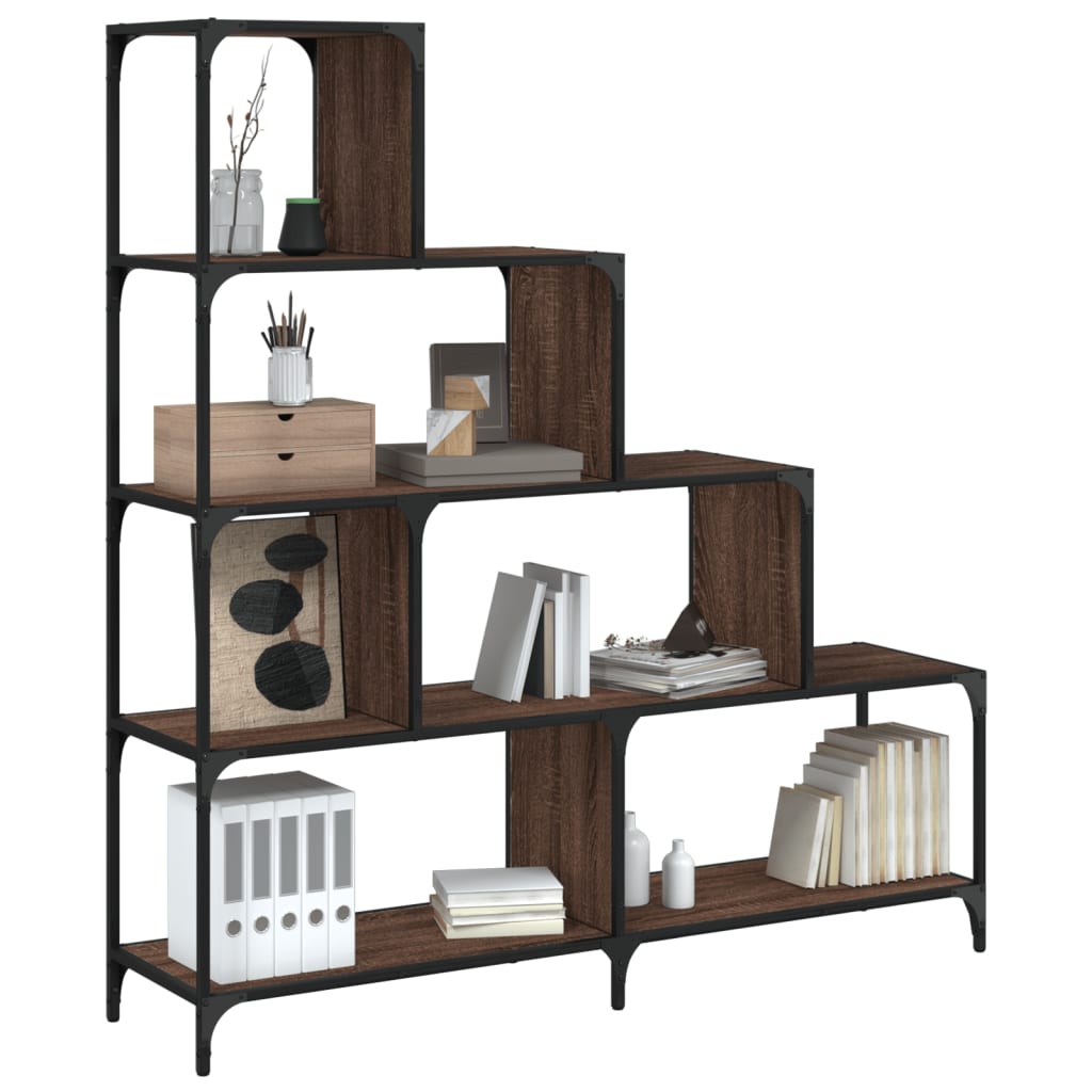 Reol 4 Etagers Brun Eg Look 139x33,5x149 cm
