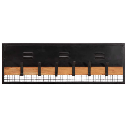 Wandgarderobe 90x11x30 cm Massivholz Mango