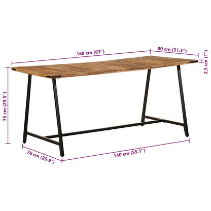 Esstisch 160x80x75 cm Massivholz Mango