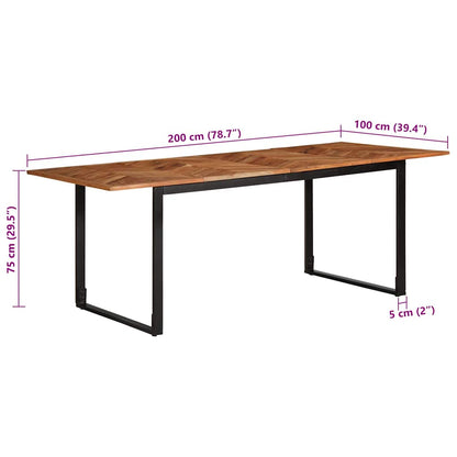 Esstisch 200x100x75 cm Massivholz Akazie