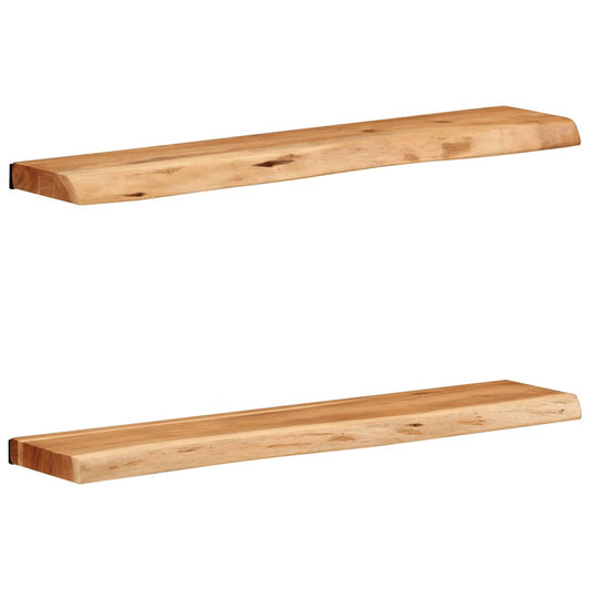 Wandregale 2 Stk. 80x20x3,5 cm Massivholz Akazie