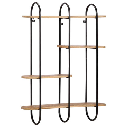 Wandregal 90x20x116,5 cm Raues Massivholz Mango