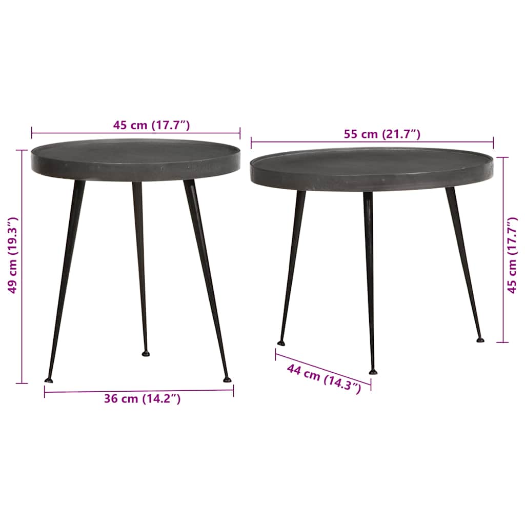 Couchtisch 2 Stk. Schwarz Holzwerkstoff