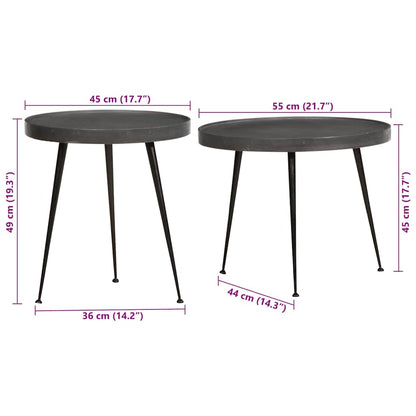 Couchtisch 2 Stk. Schwarz Holzwerkstoff