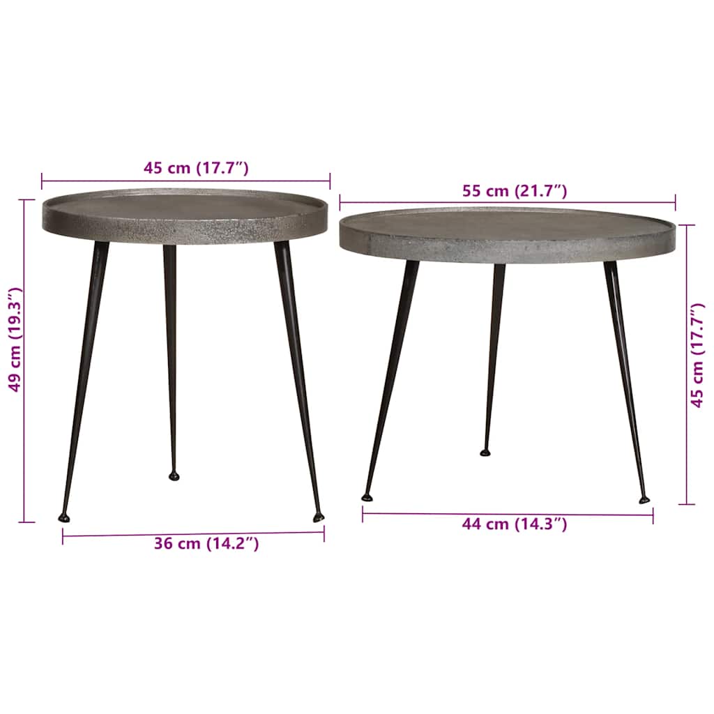 Couchtisch 2 Stk. Silbern Holzwerkstoff