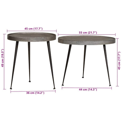 Couchtisch 2 Stk. Silbern Holzwerkstoff