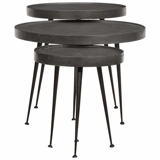 Couchtisch 3 Stk. Schwarz Holzwerkstoff