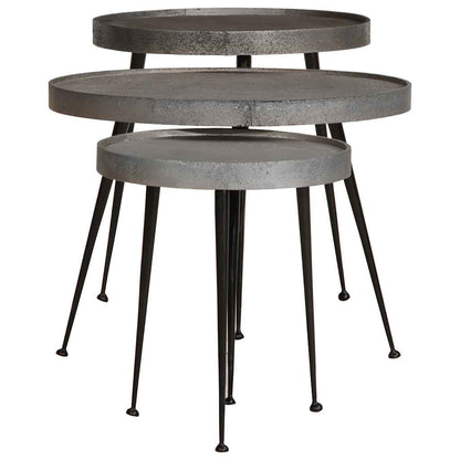 Couchtisch 3 Stk. Silbern Holzwerkstoff