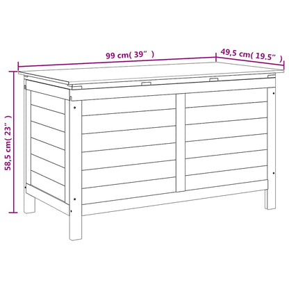 Gartentruhe 99x49,5x58,5 cm Massivholz Tanne