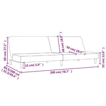Schlafsofa 2-Sitzer Dunkelgrau Stoff