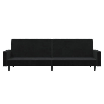 Schlafsofa 2-Sitzer Schwarz Samt
