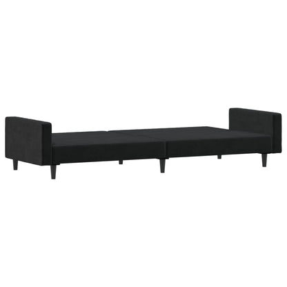 Schlafsofa 2-Sitzer Schwarz Samt