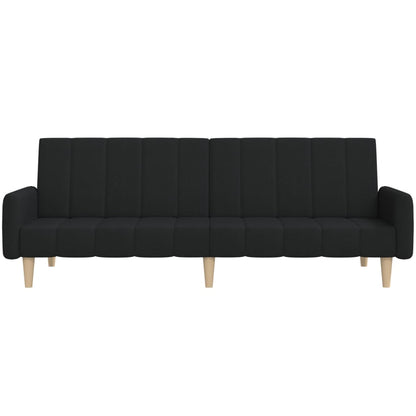 Schlafsofa 2-Sitzer Schwarz Stoff