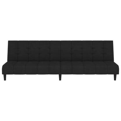Schlafsofa 2-Sitzer Schwarz Samt