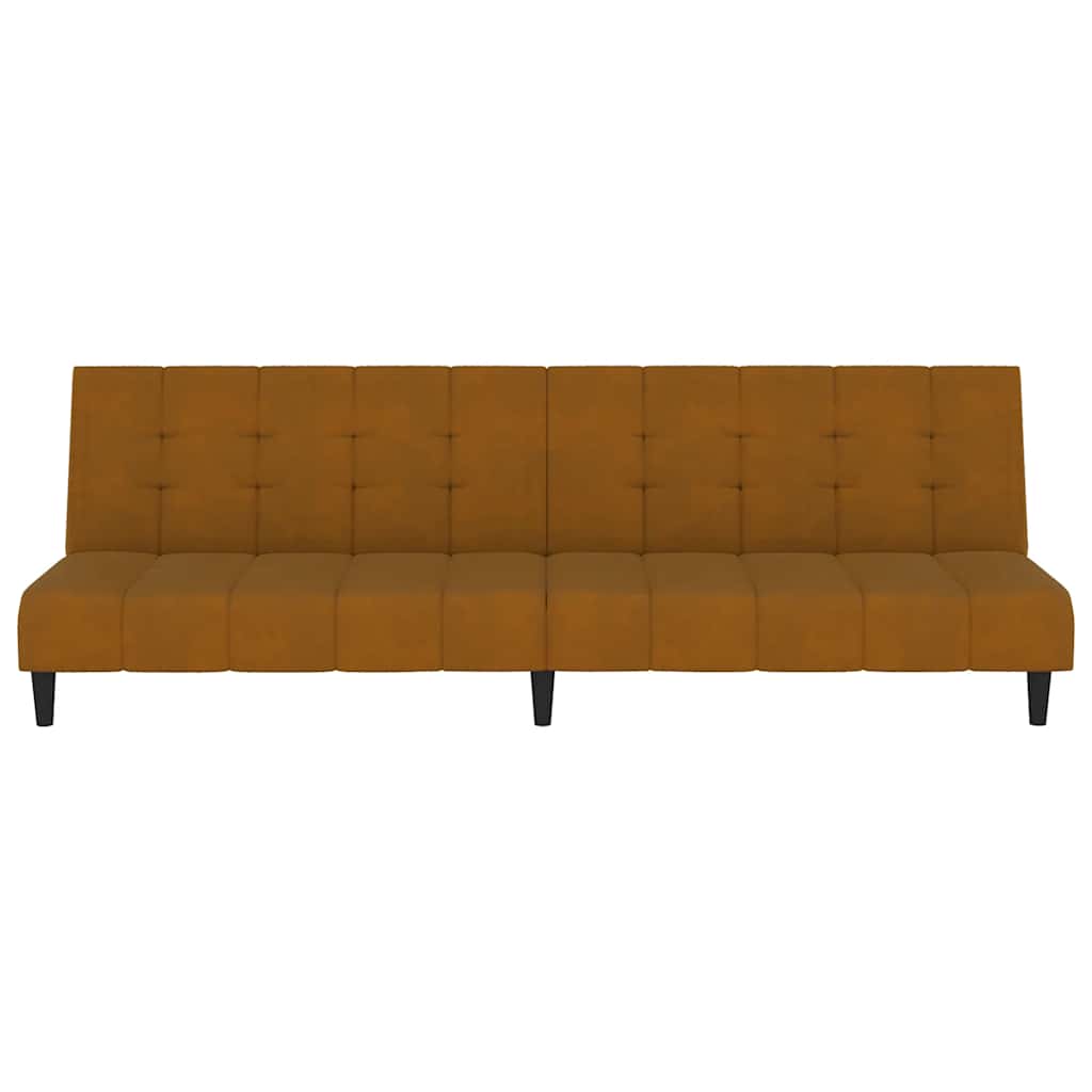 Schlafsofa 2-Sitzer Braun Samt