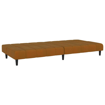 Schlafsofa 2-Sitzer Braun Samt