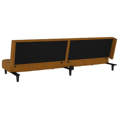 Schlafsofa 2-Sitzer Braun Samt