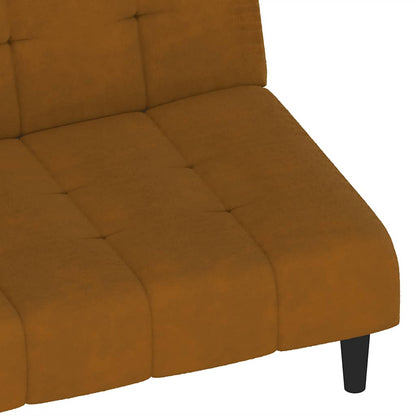 Schlafsofa 2-Sitzer Braun Samt