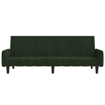 Schlafsofa 2-Sitzer Dunkelgrün Samt