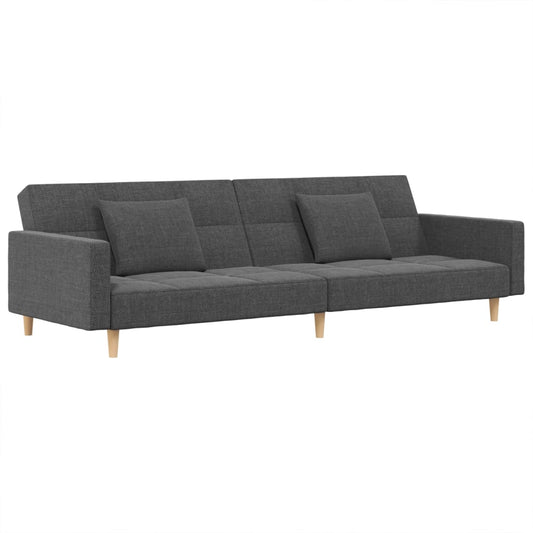Sovesofa 2-personers med 2 puder lysegråt stof