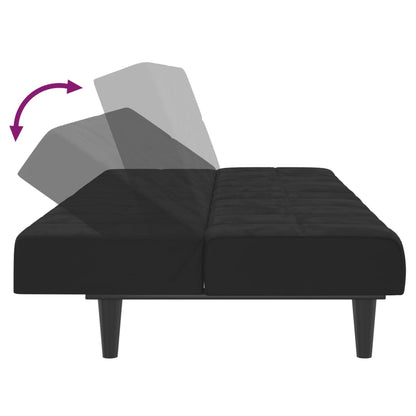 Schlafsofa 2-Sitzer Schwarz Samt